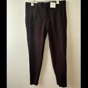 NWT Zara Men's Skinny Fit Zipper Bottom Pants w/ Removable Chain - Size 32